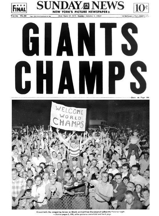 New York Giants 1954 World Series - Mickey's Place