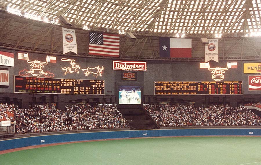 Baseball at the newly completed Astrodome in Houston, and