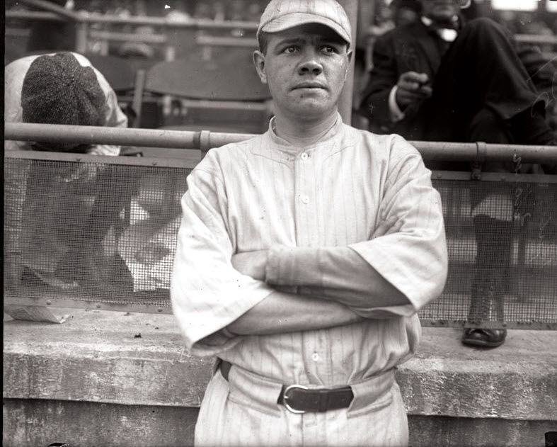 Babe Ruth, Bill Carrigan, Jack Barry, & Vean Gregg, Boston Red Sox, 1915 -  Colorized by me : r/ImagesOfThe1910s