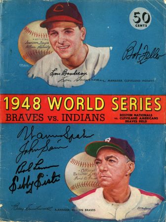 1948 WORLD SERIES PROGRAM INDIANS v BOSTON BRAVES AUTOGRAPHS SIGNATURES &  BONUS