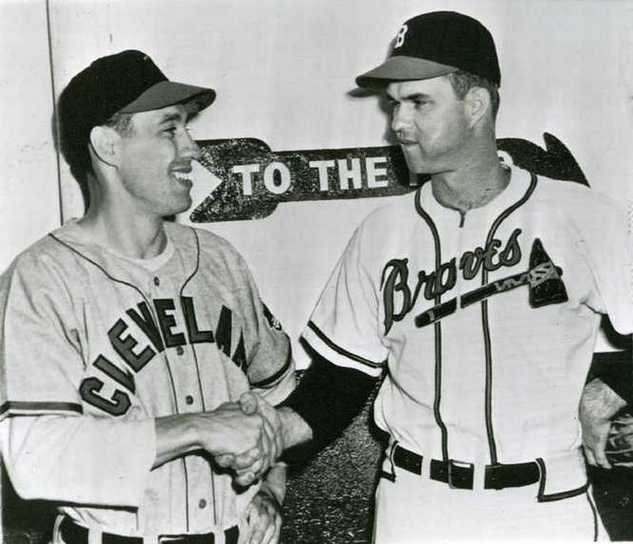 Don Stokes Old-Time Baseball Colorizations - Bob Feller and Satchel Paige  1948 Cleveland Indians