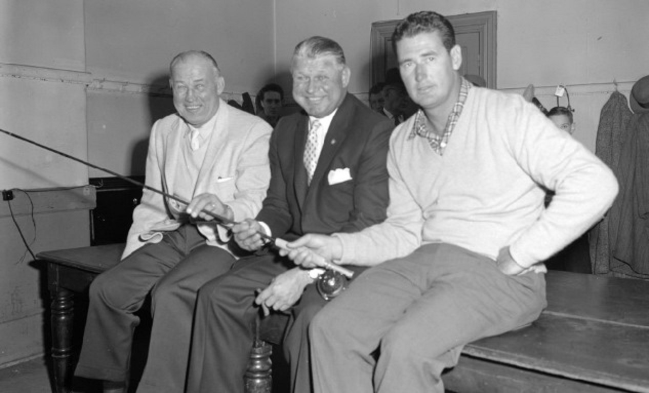 Ted Williams and Jimmie Foxx with Esso girl - Digital Commonwealth