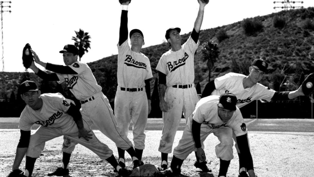 1962 New York Mets first spring training Zimmer, Felix Mantilla, Charlie  Neal, Gil Hodges, Casey Stengel