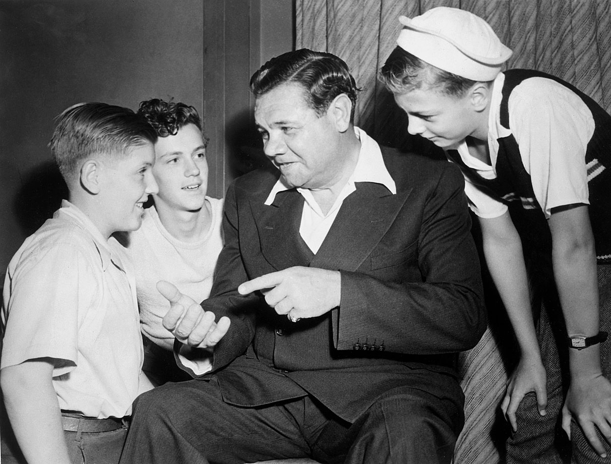 Babe Ruth and Kids, 1935  Baseball History Comes Alive!