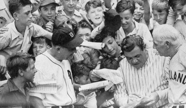 Babe Ruth and Kids, 1935  Baseball History Comes Alive!