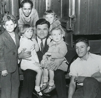 Babe Ruth Playing With Baby Daughter by Bettmann