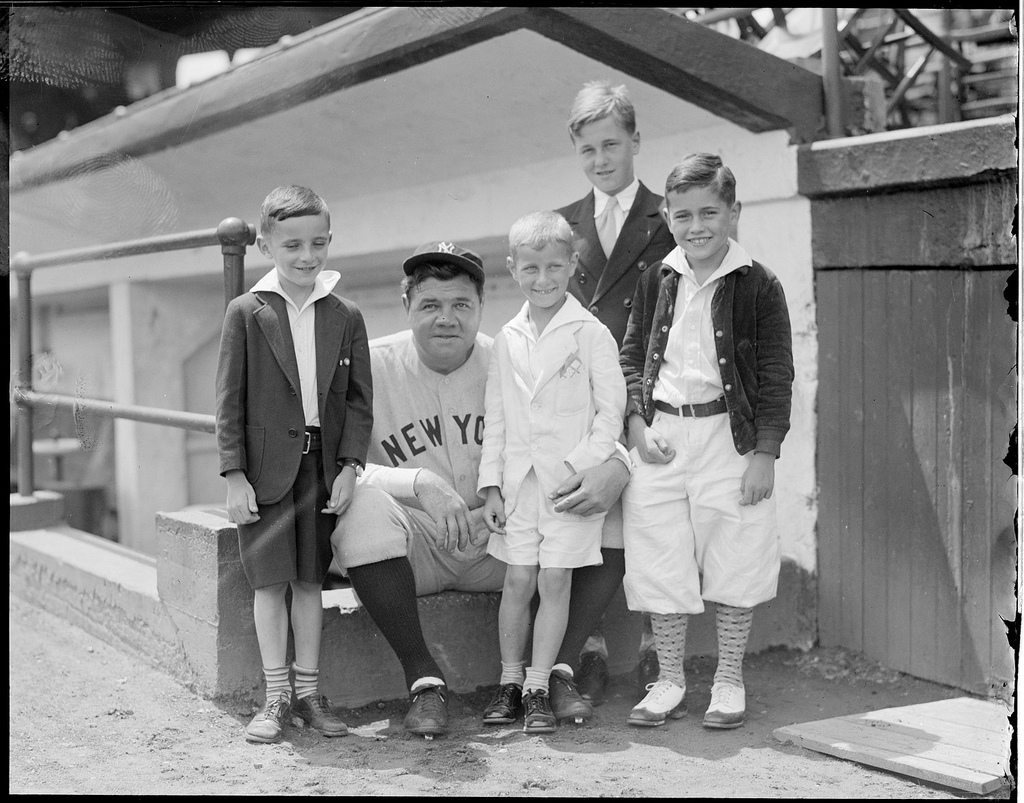 Babe Ruth and Kids, 1935  Baseball History Comes Alive!