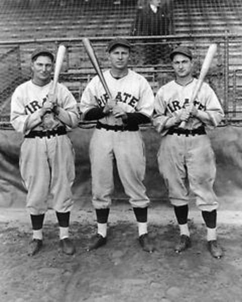 Taken during the 1927 World Series: Lloyd Waner, Babe Ruth, Paul