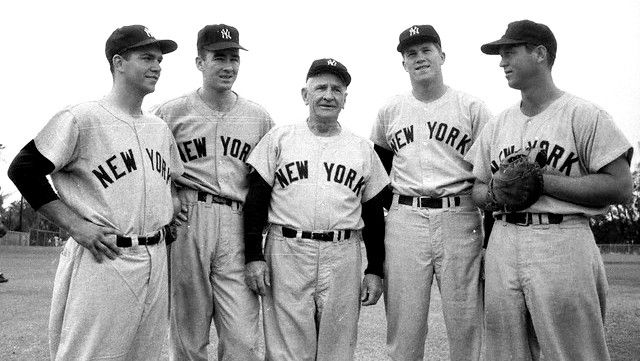 1962 New York Mets first spring training Zimmer, Felix Mantilla, Charlie  Neal, Gil Hodges, Casey Stengel