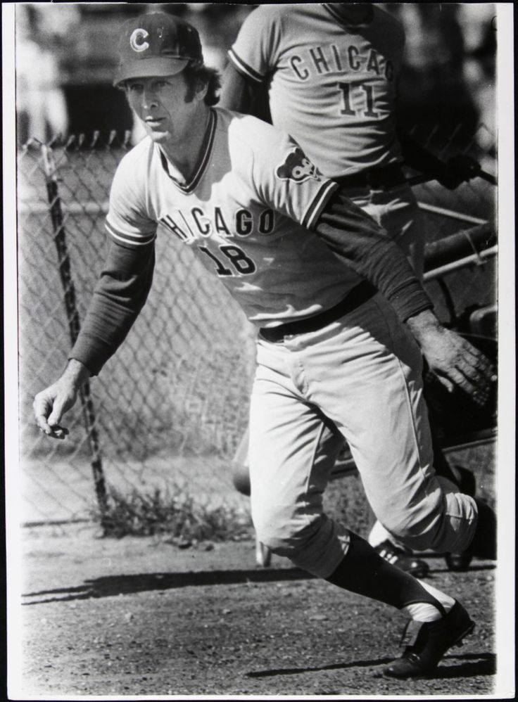 Second baseman Glenn Beckert of the Chicago Cubs at bat during a