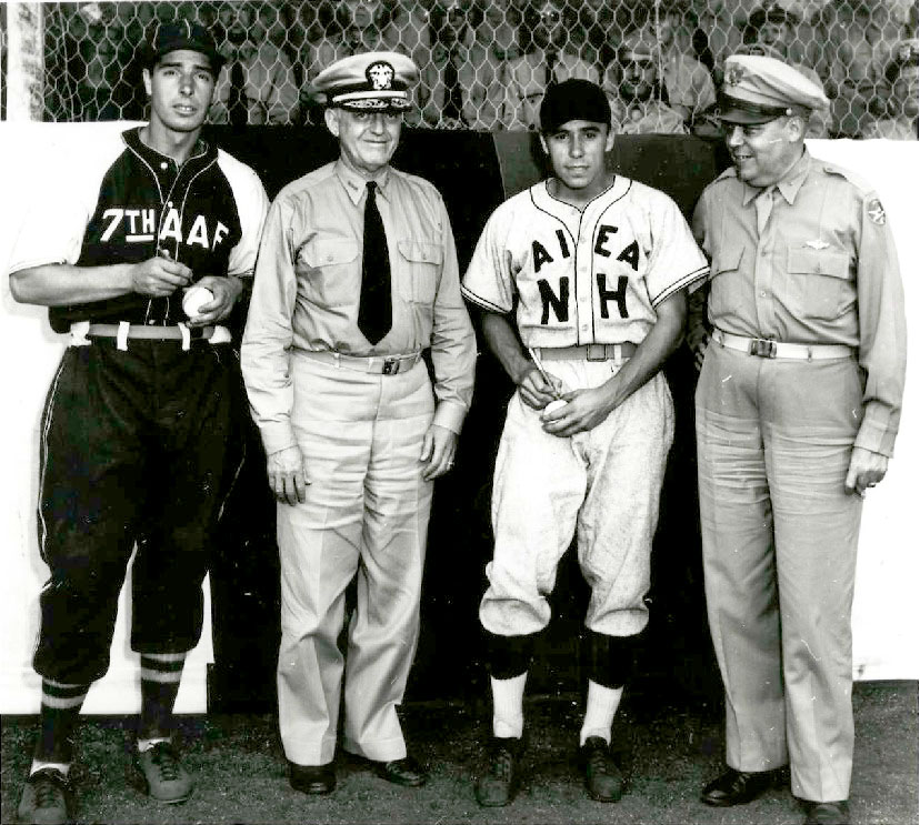 George Brace, Mayor LaGuardia, Joe DiMaggio, Lou Gehrig, c. 1940