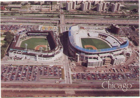 Comiskey Park II "Guaranteed Rate Field" and Chicago, Illinois  Downtown Skyline