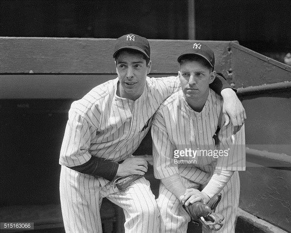 Joe Dimaggio With Old-timers by Bettmann