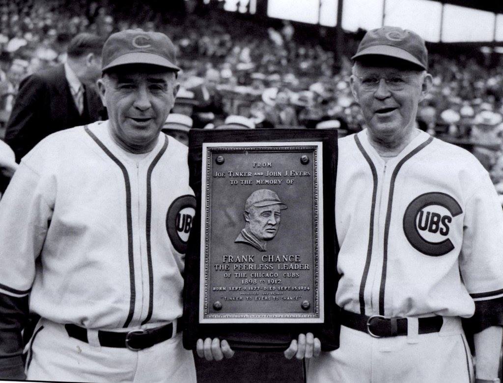 Chicago Cubs' famed double play combination of “Tinker to Evers to