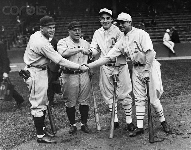 BABE RUTH, LOU GEHRIG, JIMMIE FOXX, AL SIMMONS PHOTO 8'' x 10