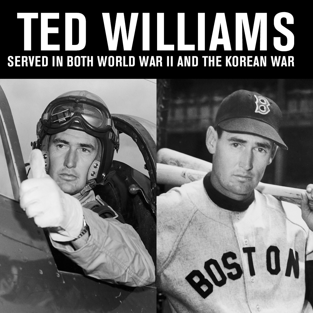 Baseball legend Ted Williams reports for duty in the Korean War as