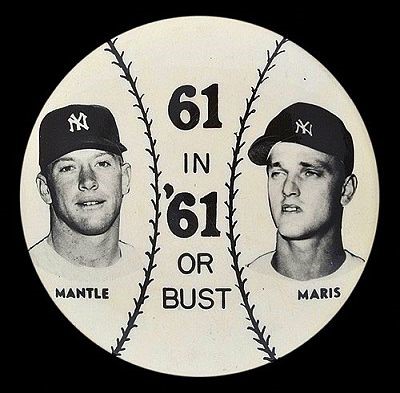 New York Yankees slugger Roger maris locks at UPI telephoto of his