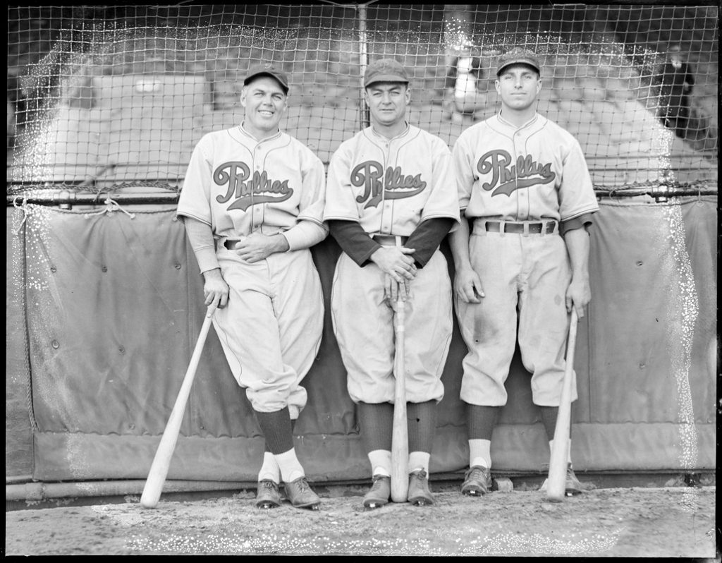 Lou Gehrig, Babe Ruth, Phillies' Chuck Klein, and Jimmie Foxx at