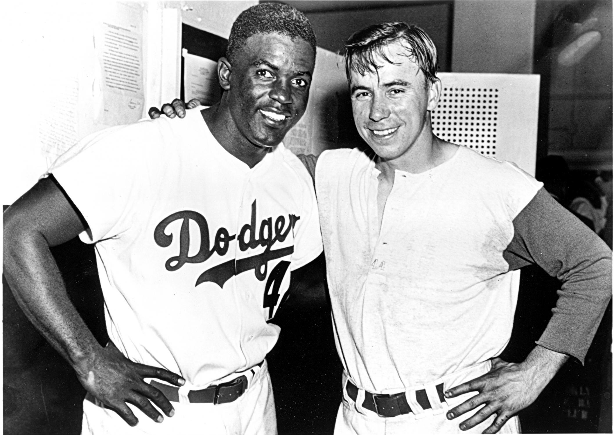 Jackie Robinson and Pee Wee Reese Statue in Brooklyn Editorial