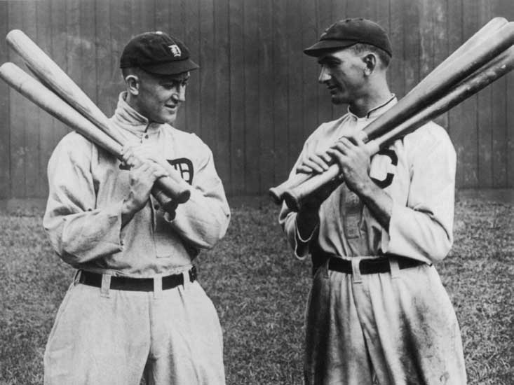 Old time Greatness Shoeless Joe Jackson & Ty Cobb Painting