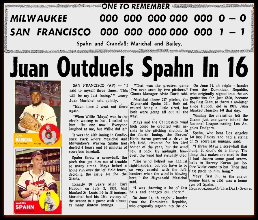 On this date, 1963: Giants ace Juan Marichal throws no-hitter