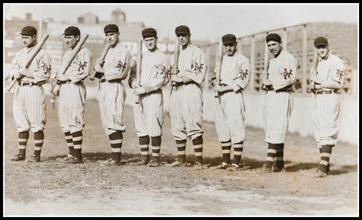 The Giants wore throw-back uniforms of the 1912 New York Giants