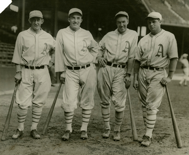 BABE RUTH, LOU GEHRIG, JIMMIE FOXX, AL SIMMONS PHOTO 8'' x 10