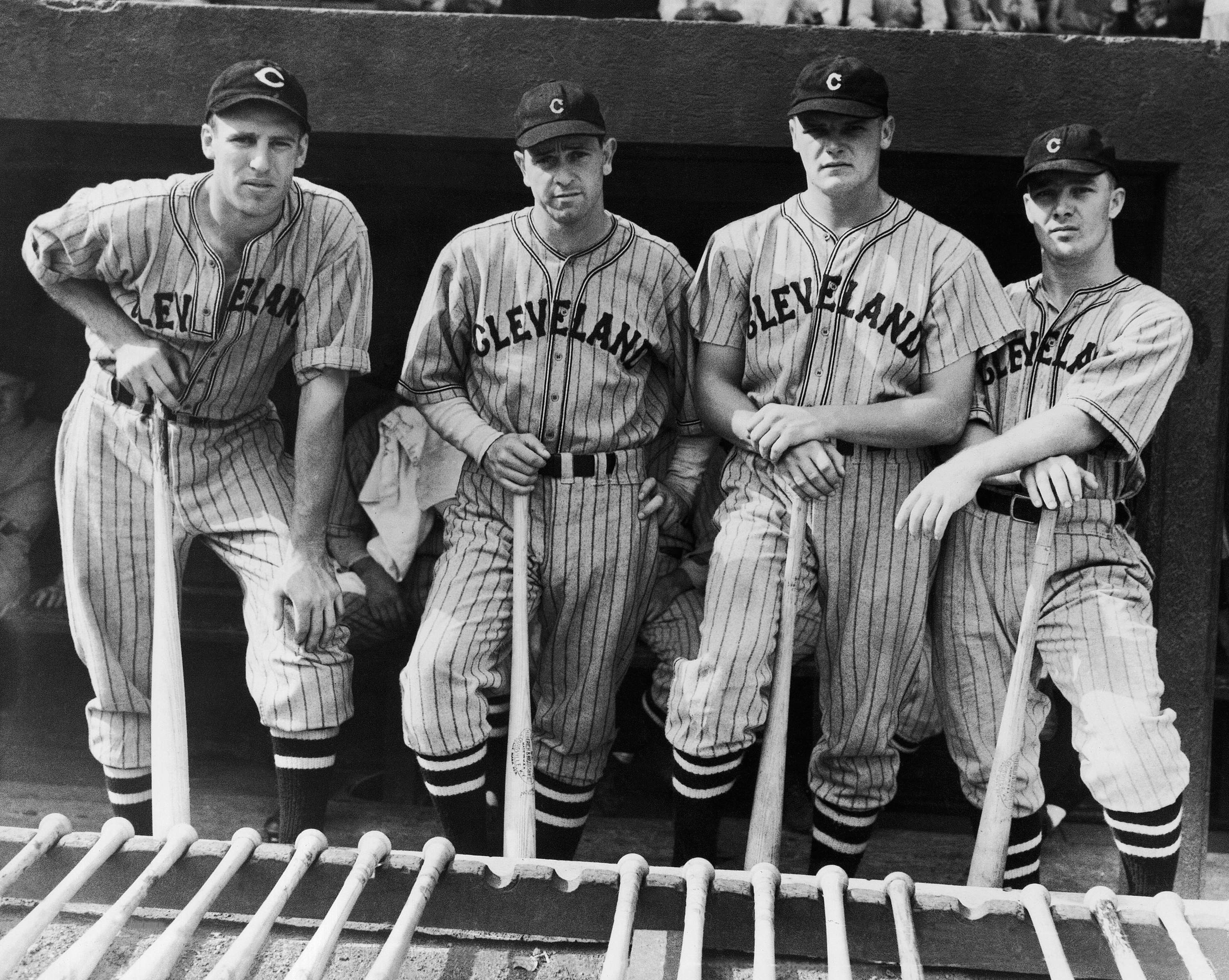 CLEVELAND INDIANS "Mel Harder & Bob Feller"