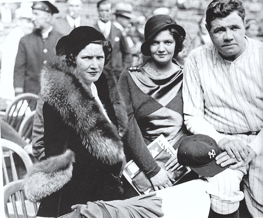 A photo of Babe Ruth, left, with wife Claire, at the home of