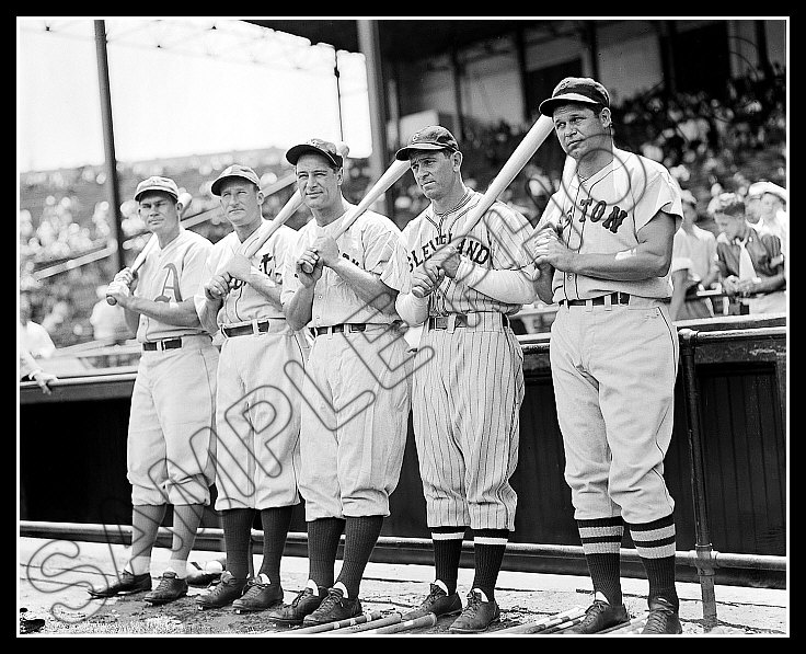 Superb Babe Ruth, Lou Gehrig and Jimmie Foxx Photograph