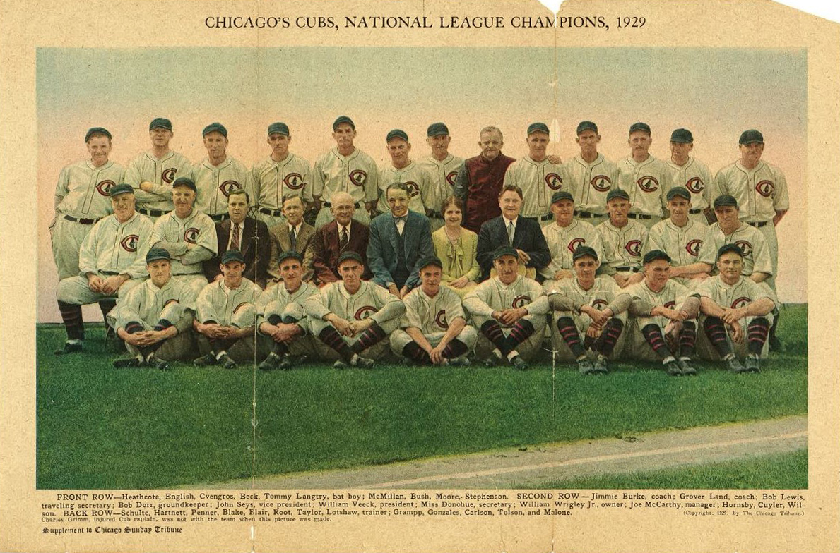 1929 Chicago Cubs Team Print.  Baseball Collectibles