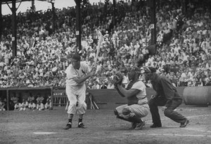 The unique "corkscrew" stance of Stan Musial.