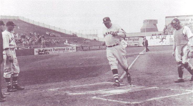 Braves Field, Boston, MA, April 21, 1935 – Braves Babe Ruth hits