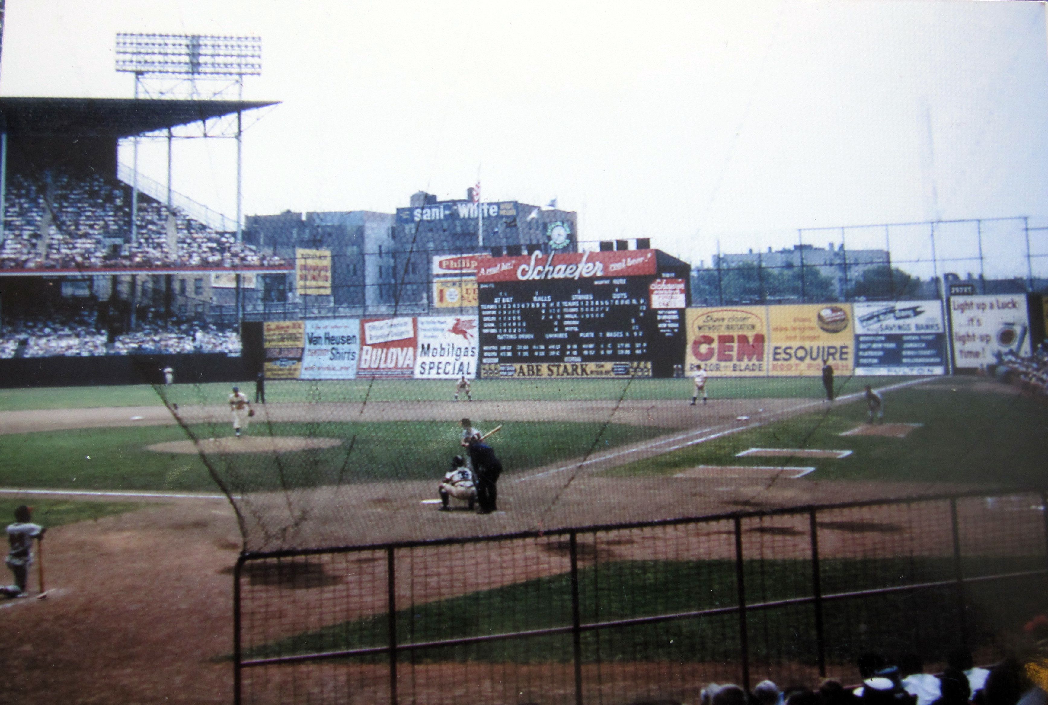 Ebbets Field, Brooklyn, NY, July 24, 1955 – Dodgers rally with 7-run sixth inning to beat Braves 9-7